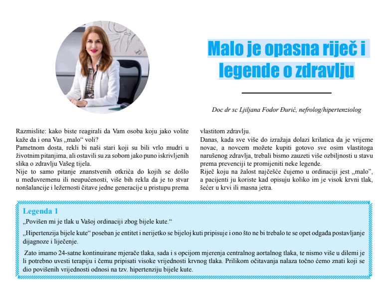 Malo je opasna riječ i legende o zdravlju